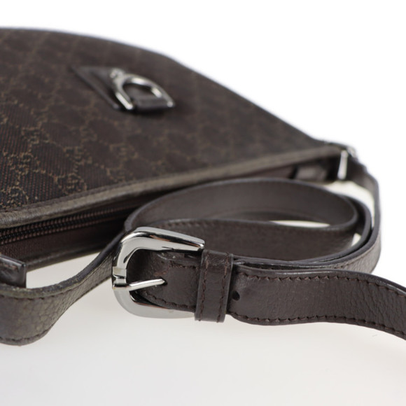 GUCCI Abbey Line Shoulder Bag 268642 GG Canvas Leather Dark Brown Messenger - Picture 5 of 9